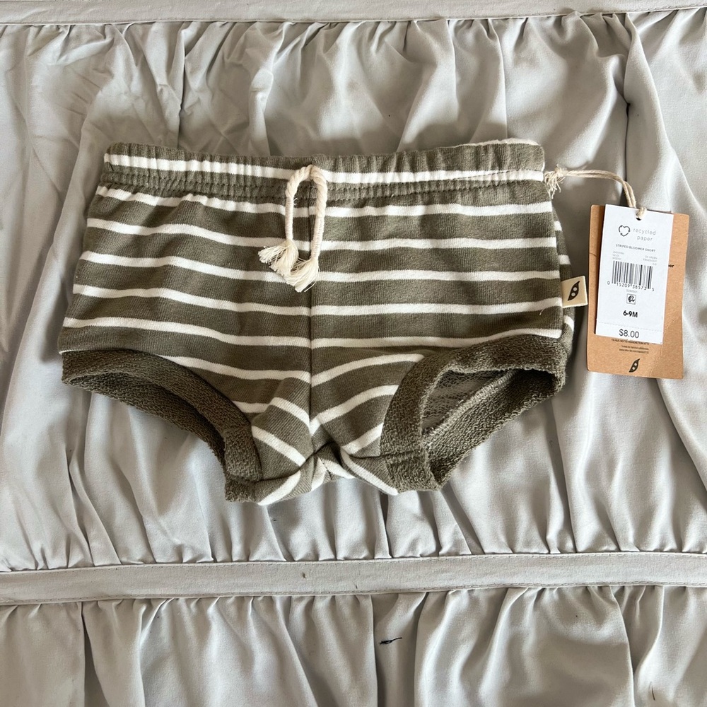 Boys' Striped Olive Shorts